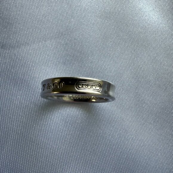 Tiffany & Co. 1837 Narrow Sterling Silver Ring, Sv 925 Stacking Band, Size 4.5 - Picture 7 of 7